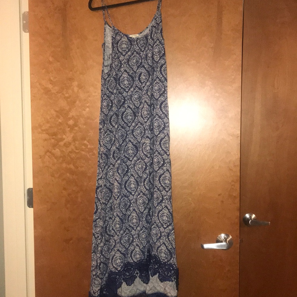 Blue summer dress slight high/low
